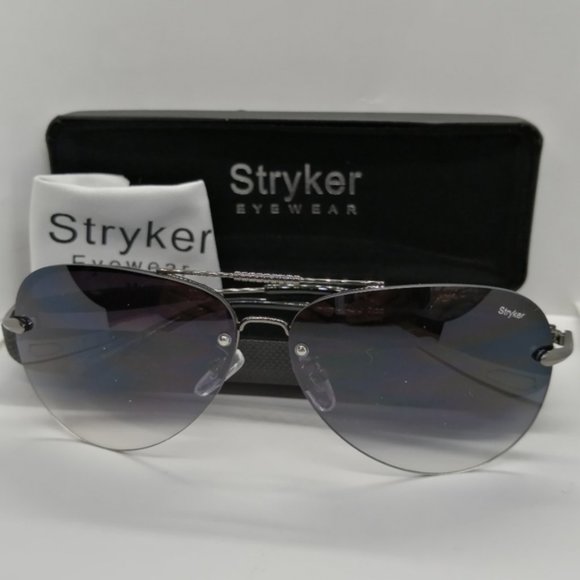 BNIB Stryker Gun Half Rimless Sunglass with Gray Gradient lenses - Picture 4 of 10